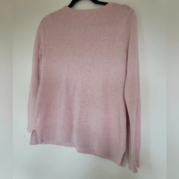Karen Scott Textured Light Pink Sweater Size S Cable Knit Cozy Crew Neck Preppy - Picture 10 of 12